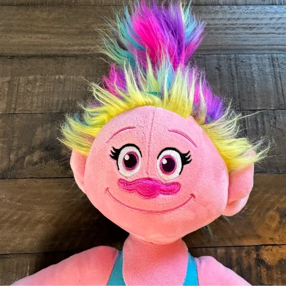 Build A Bear DreamWorks Trolls POPPY Stuffed Animal Doll Plush Rainbow Hair Pink - Picture 3 of 8